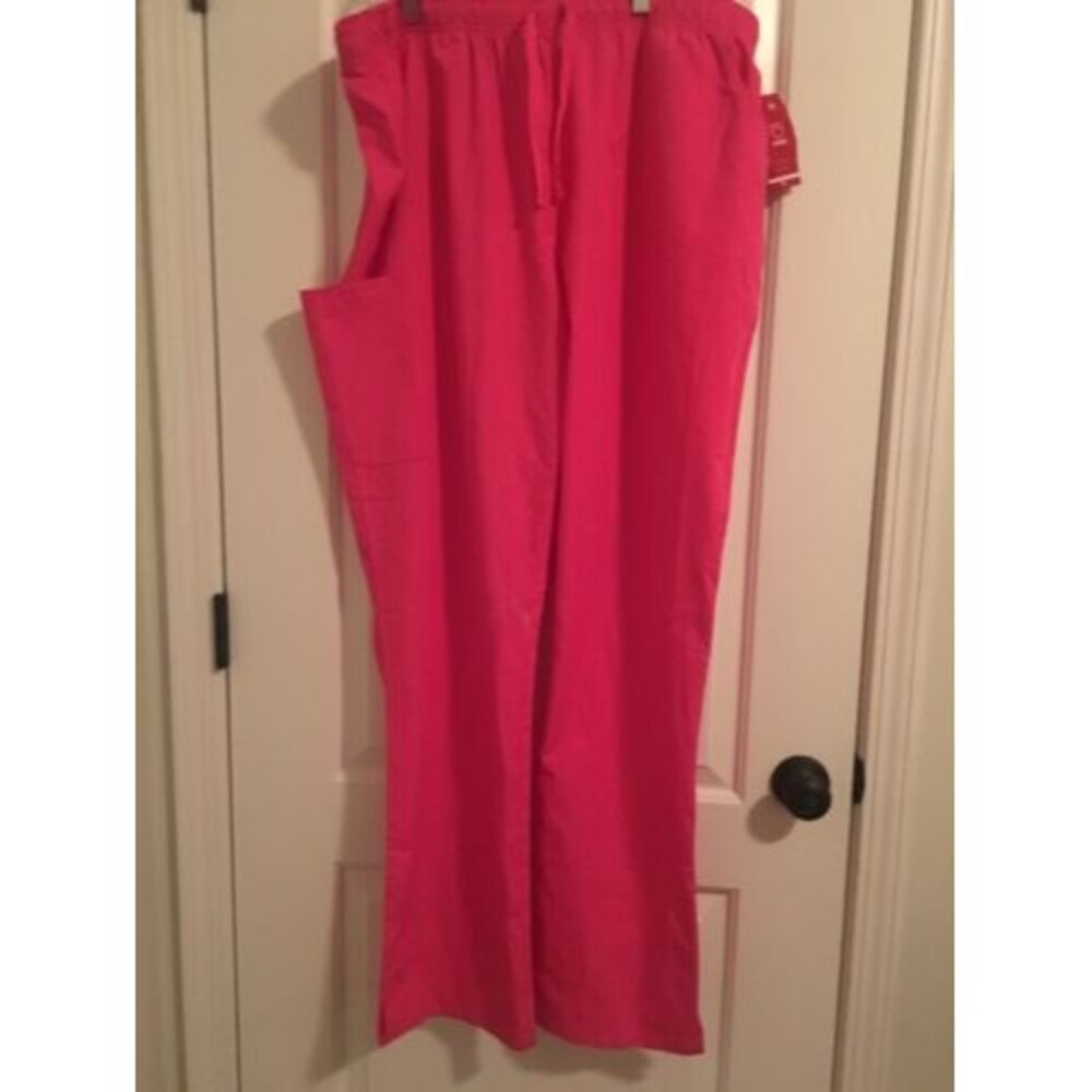 Red Panda Adult Pink Scrub Pants Nurse Medical Size 2XL Tall